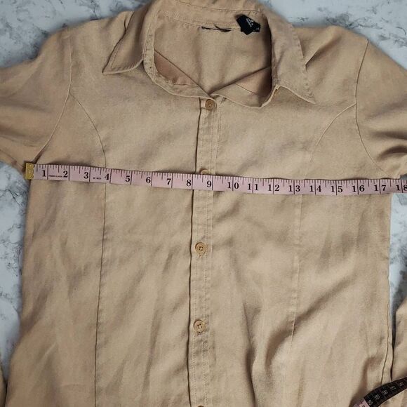 Tan Button Down Longsleeve Shirt - Picture 12 of 12